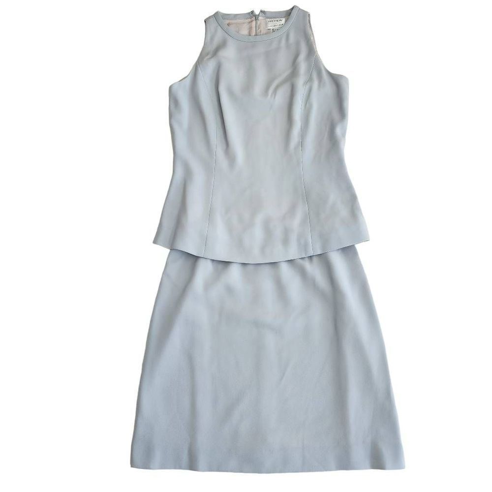 Preview Collection Career Top and Skirt Women's Silver/Light Blue Size 6…